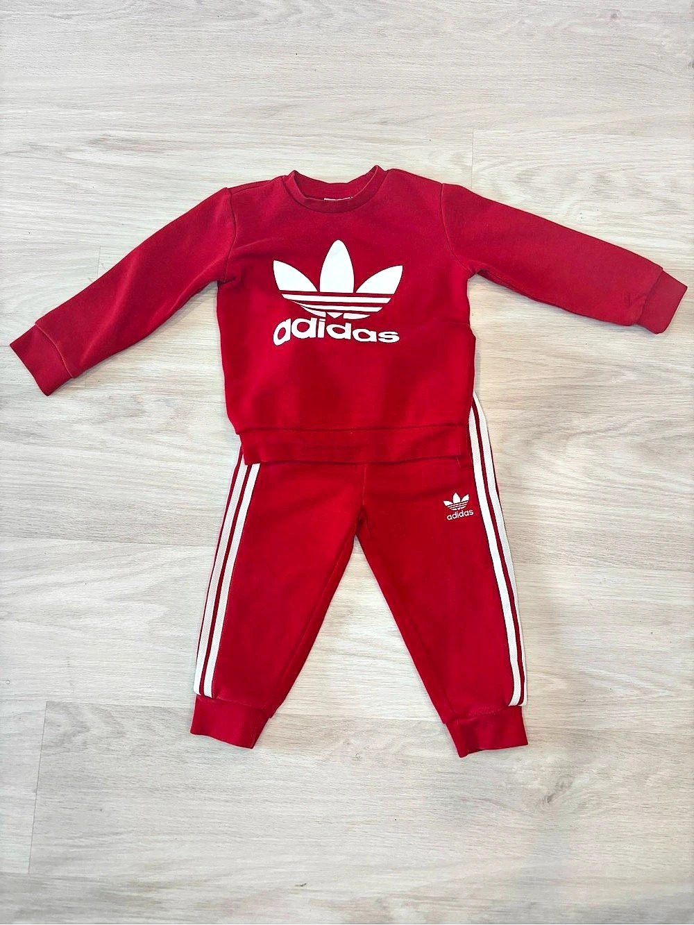 adidas Kids Red White Track Set Size 2T
